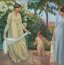 Le bain de l'enfant, vers 1914, 61x60 cm
