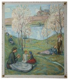 Les quatre saisons à Lens; Le printemps, 1918, 65x54.5 cm