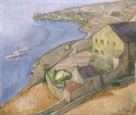 Paysage, Lavaux, vers 1922. 52x62 cm @ Musée cantonal des Beaux-Arts, Lausanne, Nora Rupp