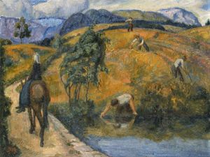 Près du bord de l'étang, vers 1917, 46x61 cm @Musée cantonal des Beaux-arts, Lausanne, Nora Rupp