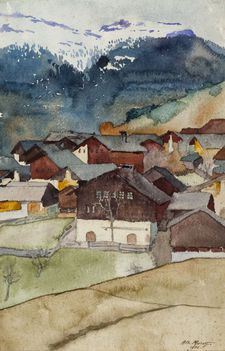 Maisons à Lens, 1902, 40x27 cm
