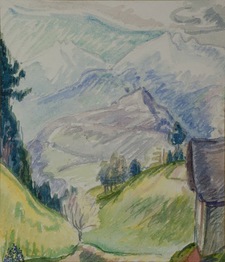 La colline du Châtelard, 22x19 cm