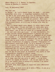 1907 - Retranscription d'une correspondance de Muret